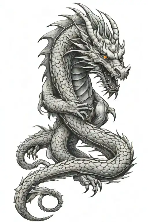 Dragon Wrapped Round Leg