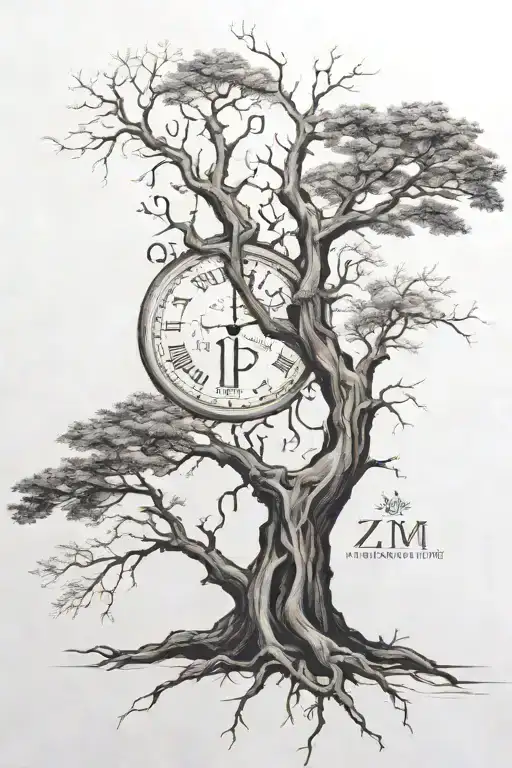 Dying Tree And Roman Numerals Representing Important Dates