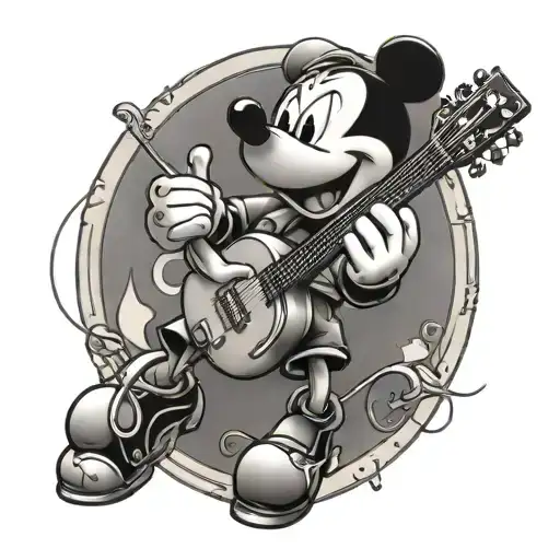 Mickey Mouse Playing Guitar Made