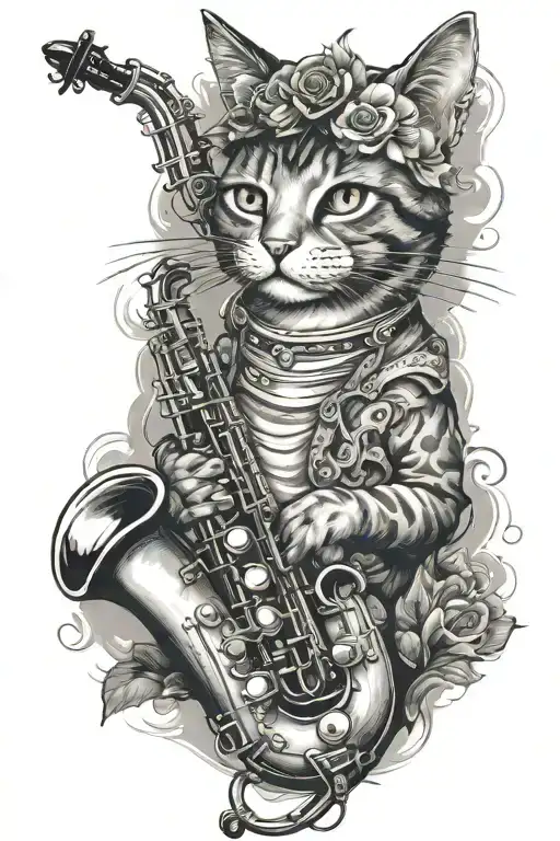 Cat Saxophone Surrounded