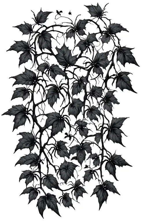 Spiders Hanging Black Ivy Vines
