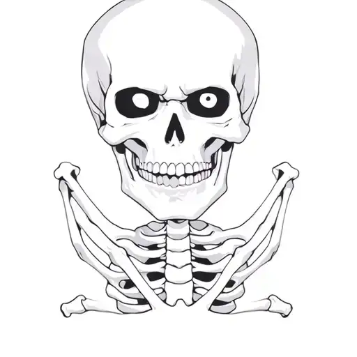 A Skeleton With Different Facial Expressions
