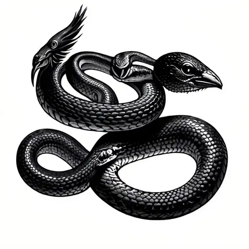 Cardinal And Black Snake