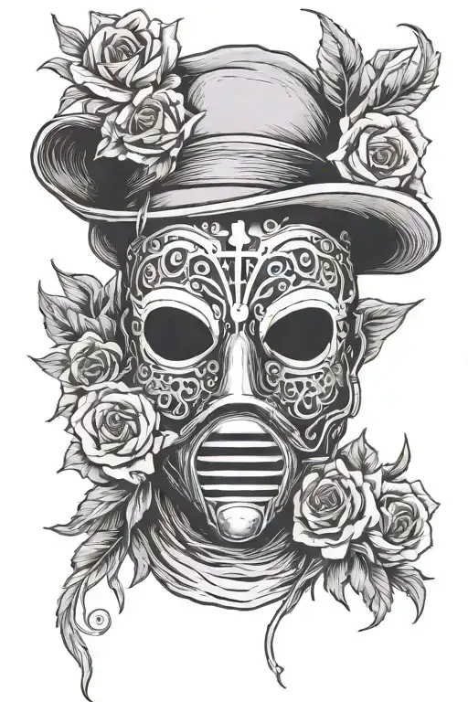 Plague Docter Flower Mask Dad Memorial