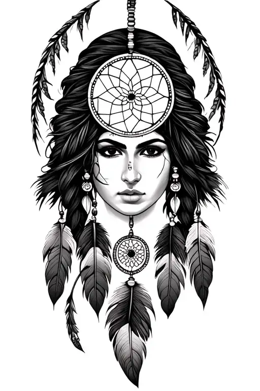Dream Catcher Indian Woman