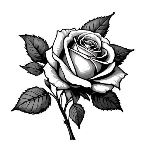 Rose With Roman Numerals
