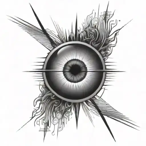 Eye Around With Lines Going Vertical Like Sun Rays