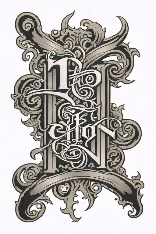 The Name Chon In Copper Plate Lettering