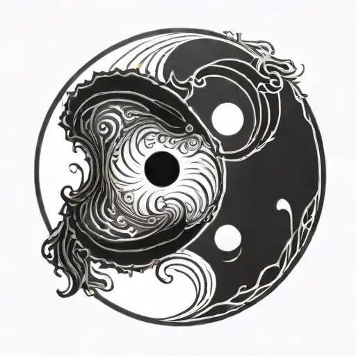 Yin Yang And Moon