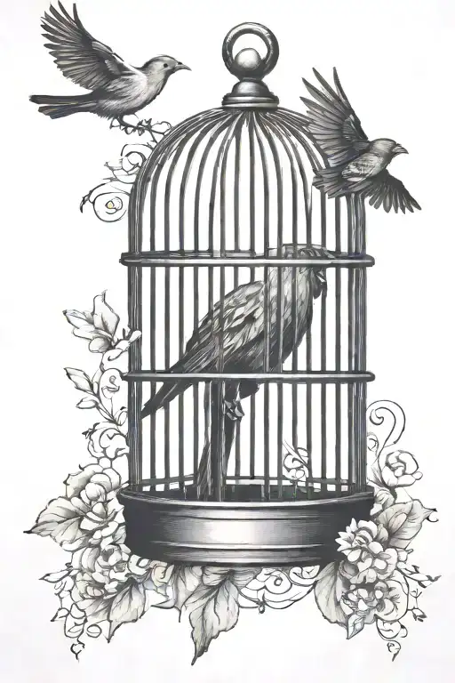 Semi Colon A Bird Locked In A Cage But Sad And Unhappy