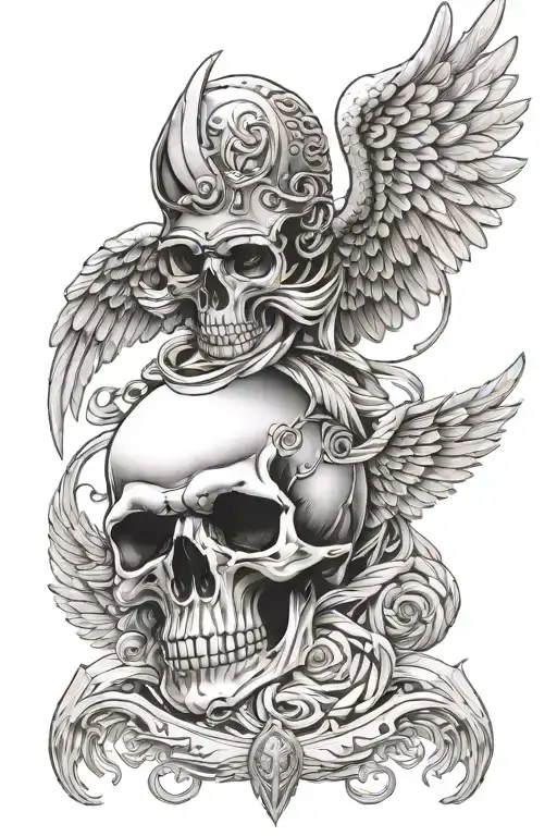 Skull And Angel Wings
