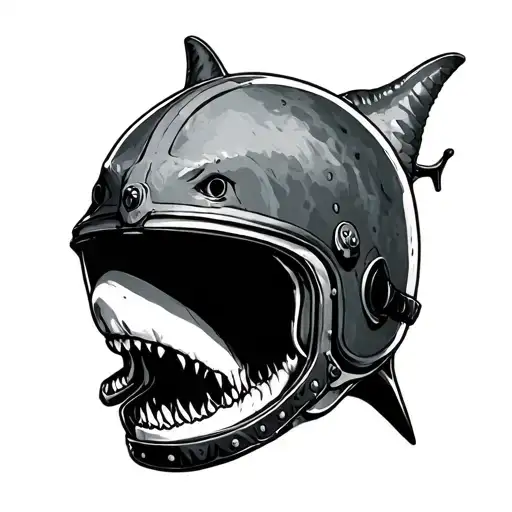 Diverse Helmet With Anchor And Shark