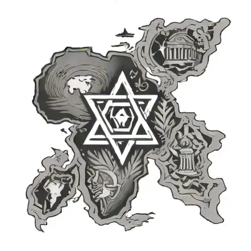 Map Of Africa With The Star Of David