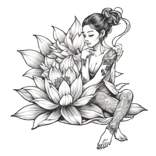Girl Sit Pose Lotus