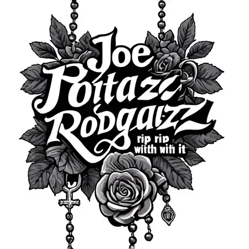 The Name Joe Rodriguez Abd Have Rip With It With A Rosary In The Name
