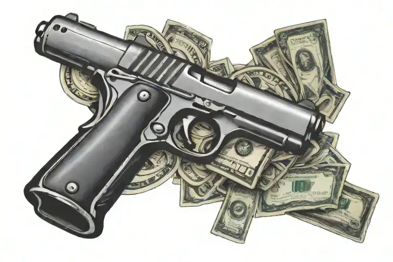 Gun And Money Symbols