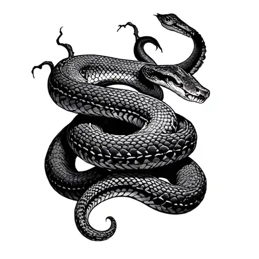 A Tree Trunk Wrapped Around A Snake