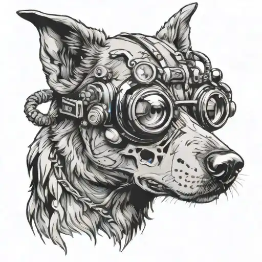 Zombie Dog With Night Vision Goggles Drilled Into Its Head