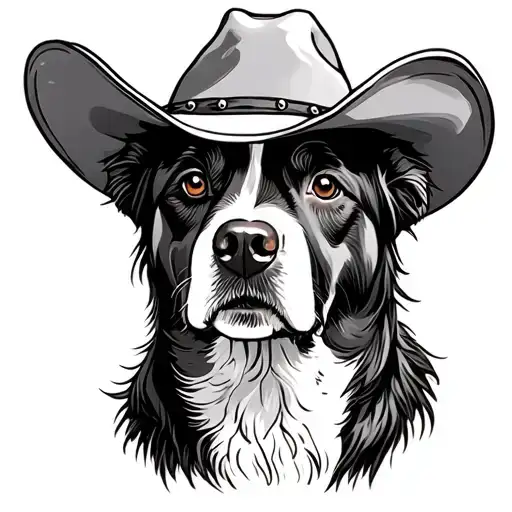 Dog With Cowboy Hat