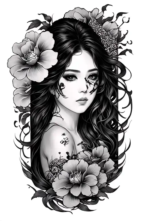 Japanese Full Leg Sleeve Tattoo Design