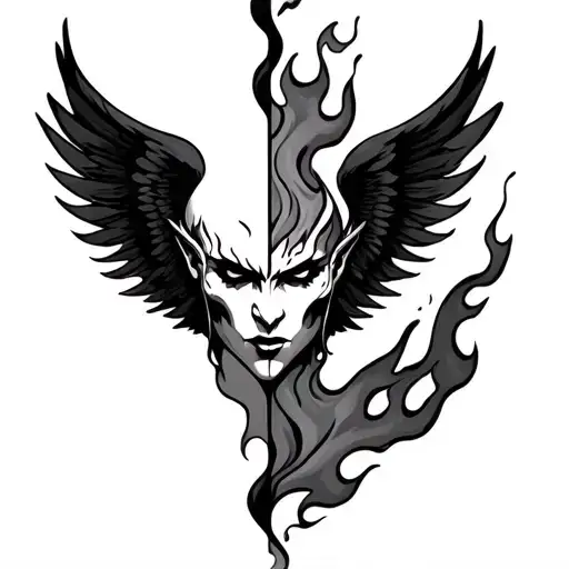Half Angel Half Demon Flames