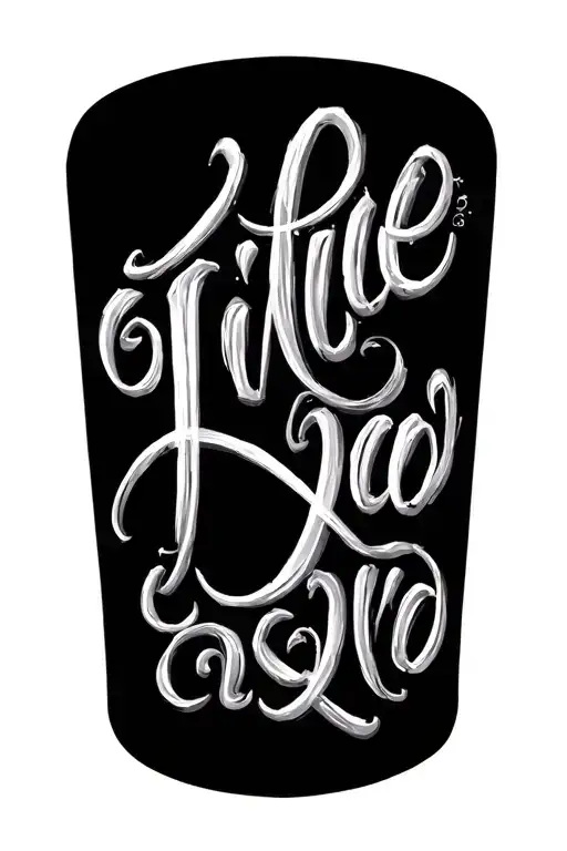 Calligraphy Words Children Names Intertwined