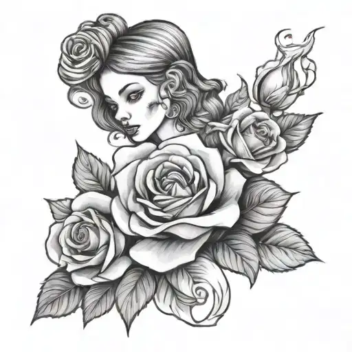 Girl And Rose