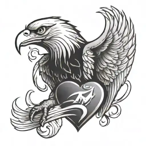 Eagle With Heart That Says Mm