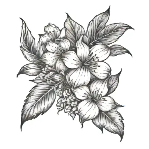 Birth Flower Tattoo With June July August September And January