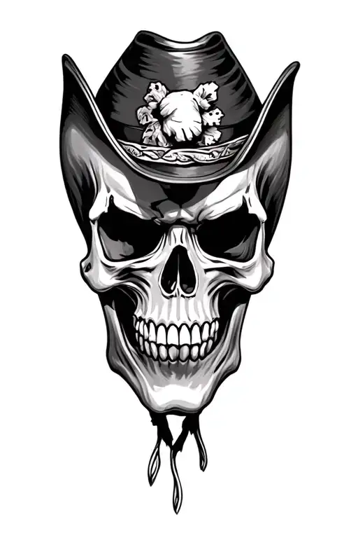 Country Cowboy Skull Realistic