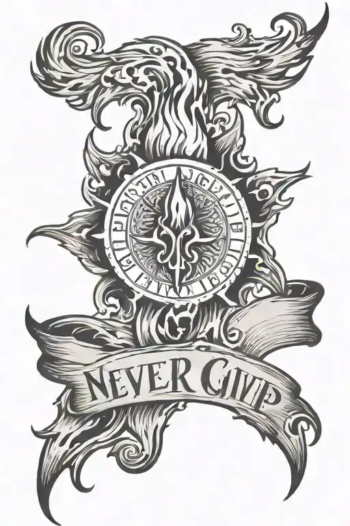 Never Give Up Flame Background