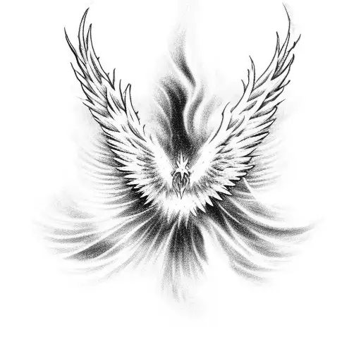 A Mystical Phoenix Rising From The Waves Of The Sea