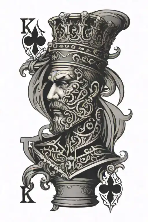 Playing Card Style King Cyber Sigilism