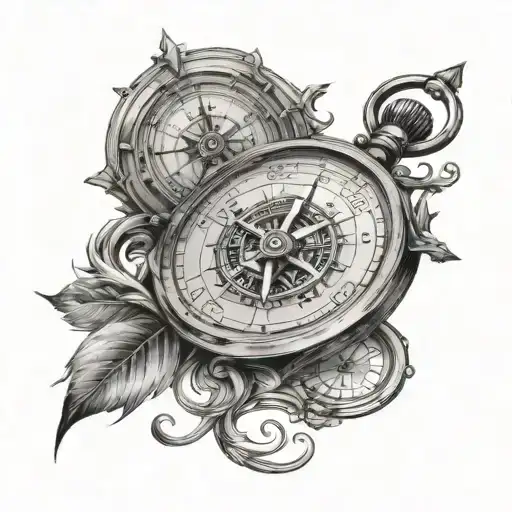 Compass With Clock Inside