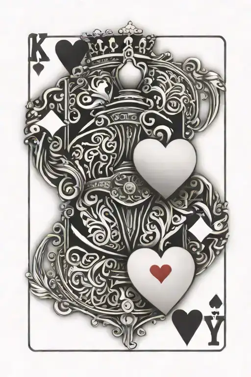 Playing Card Style King Of Hearts Cyber Sigilism
