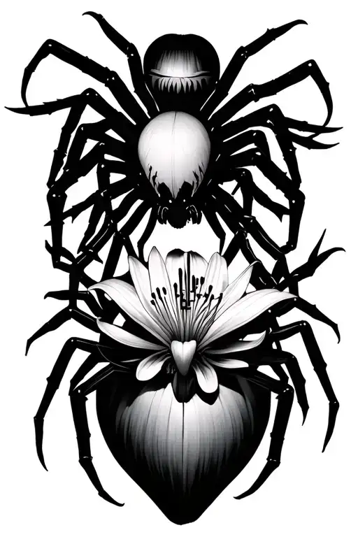 Cyber Sigilism With Spider And Spider Lily