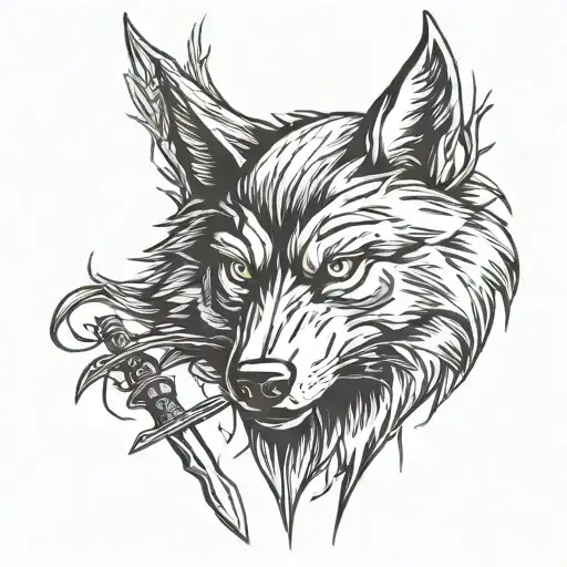 Witcher Wolf With 2 Swords