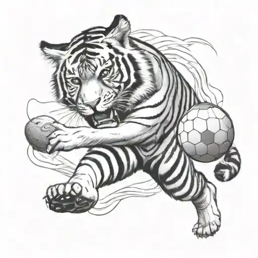 Tiger Punting A Football