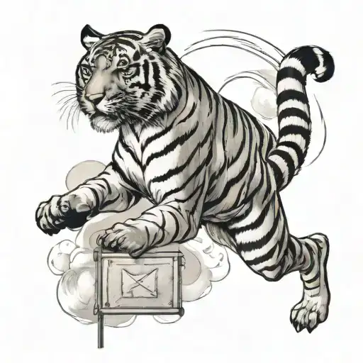 Tiger Kicking A Fieldgoal