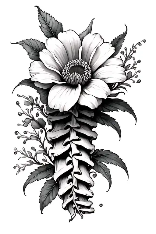 Spine Tattoos May Birth Flower