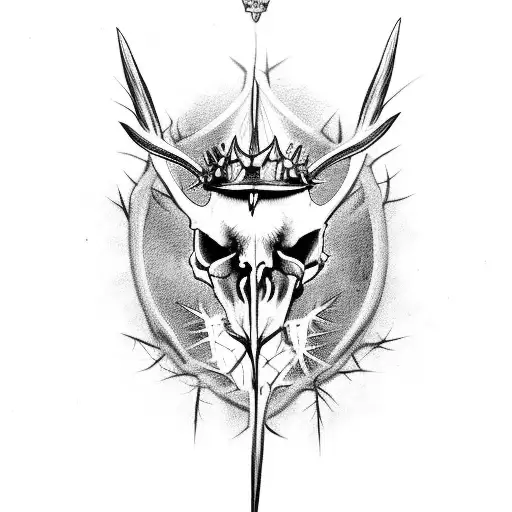 Lamb Skull With Crown Of Thorns