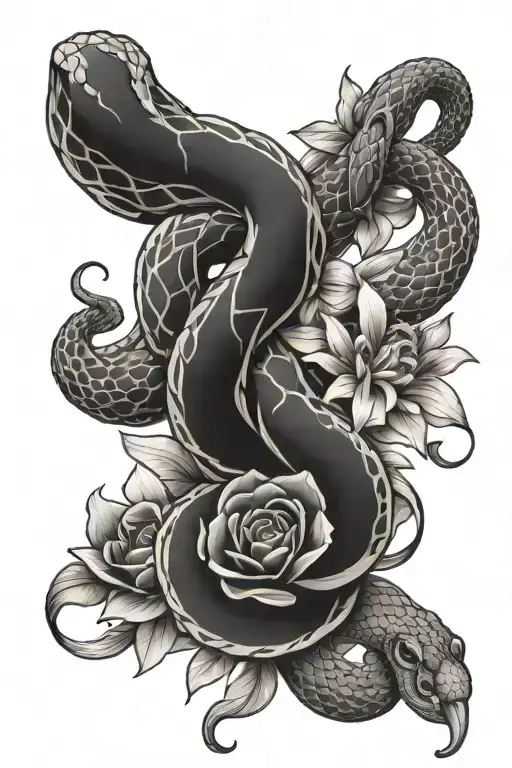 Snake Flowers Intertwined Soft Shading