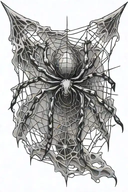 Spider Hanging Form A Web