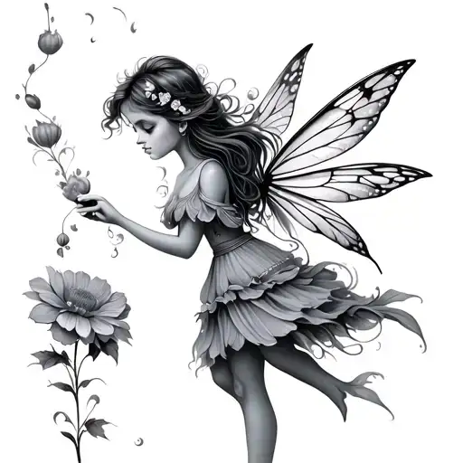 Fairy Blowing A Wish Flower
