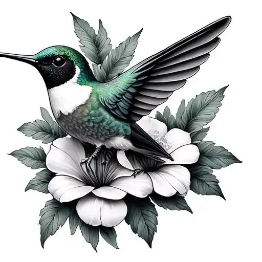 Half Hummingbird Half Flowers