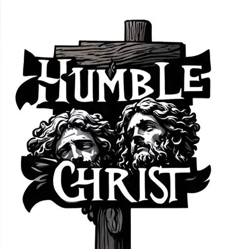 Word Humble With Christ Crucified And Heads