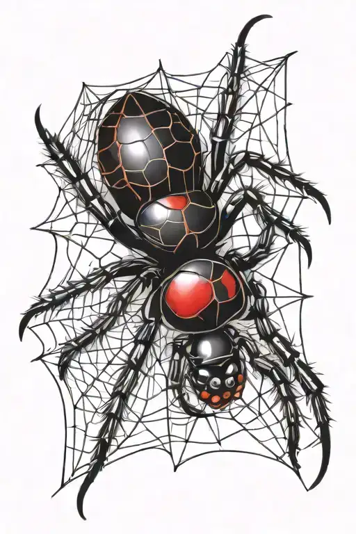 Black Widow Spider On Large Web