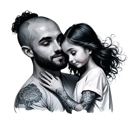 Father And Daughter Holding