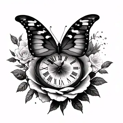 Butterfly Clock Rose