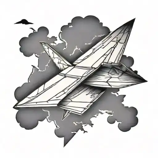 Paper Airplane Flying Shadow